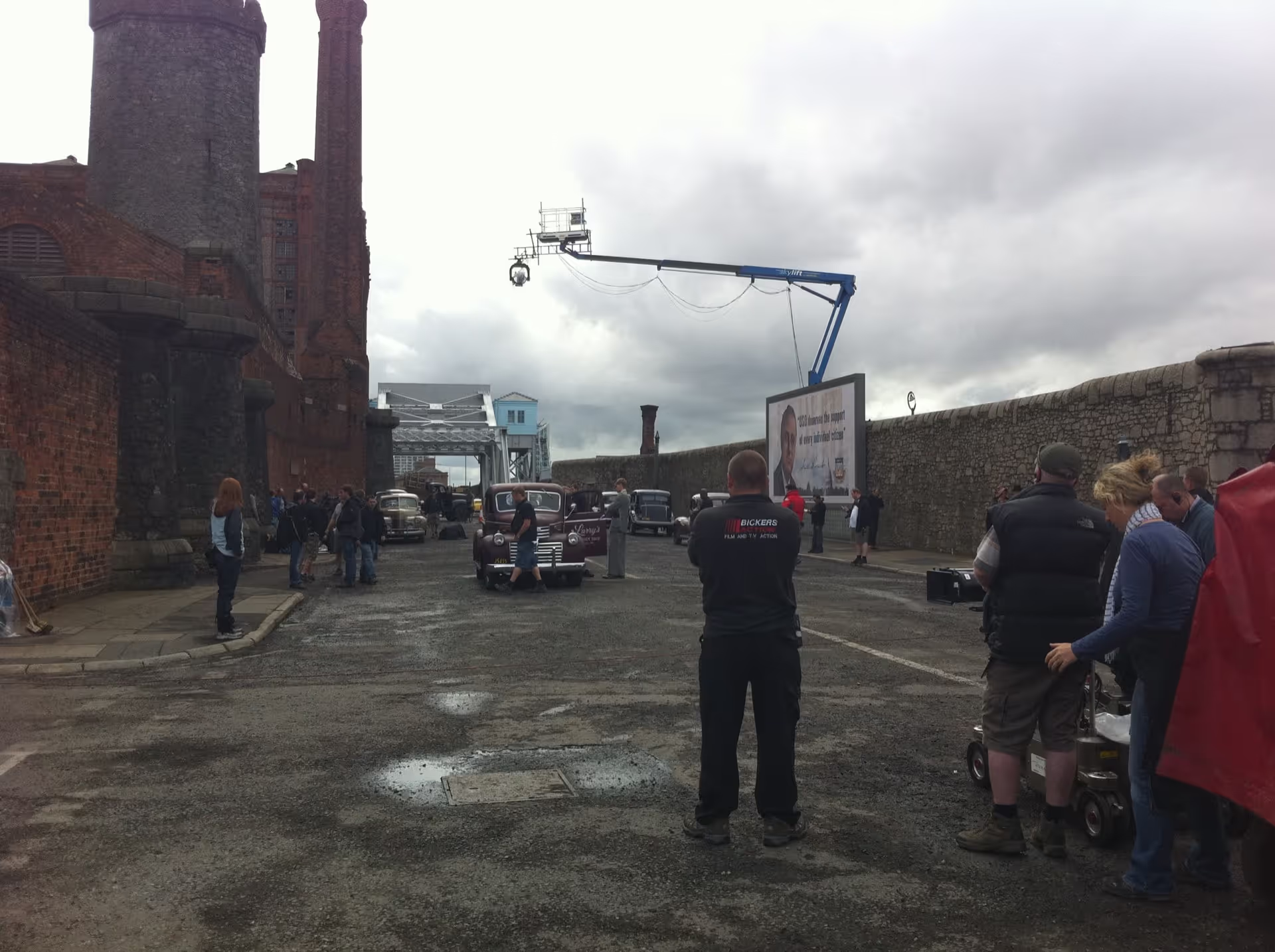 Film set with crew